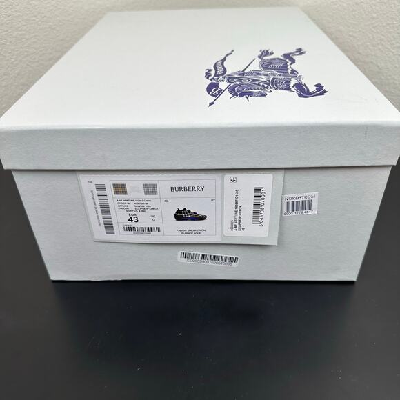Burberry Men Check Plaid Knit Sock Sneakers Black White Trainer Men 10 EU 43 NIB main image 5